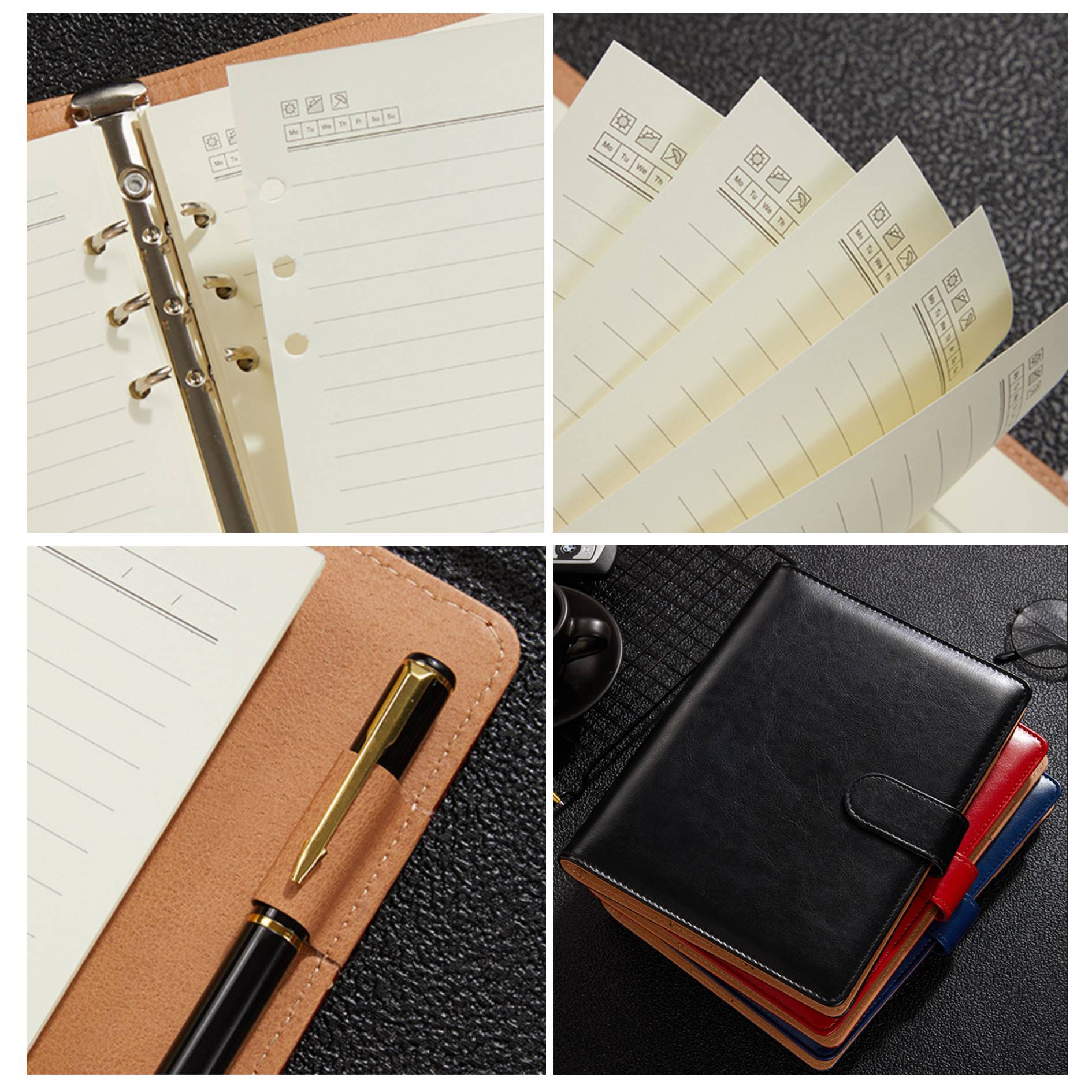Refillable Notebook With Pen Gift Set 6