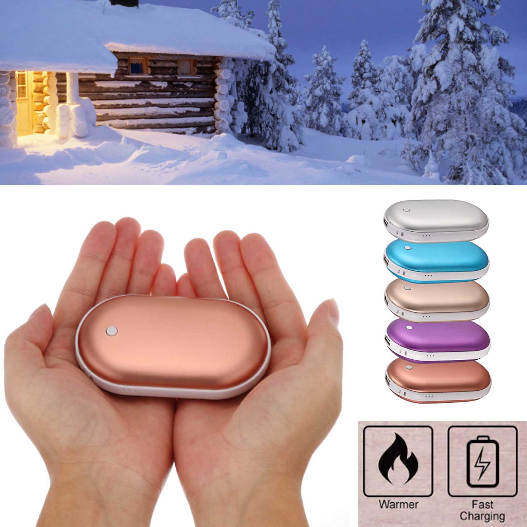 iBank ® Rechargeable Hand Warmer + 5200mAh Power Bank Charger 1
