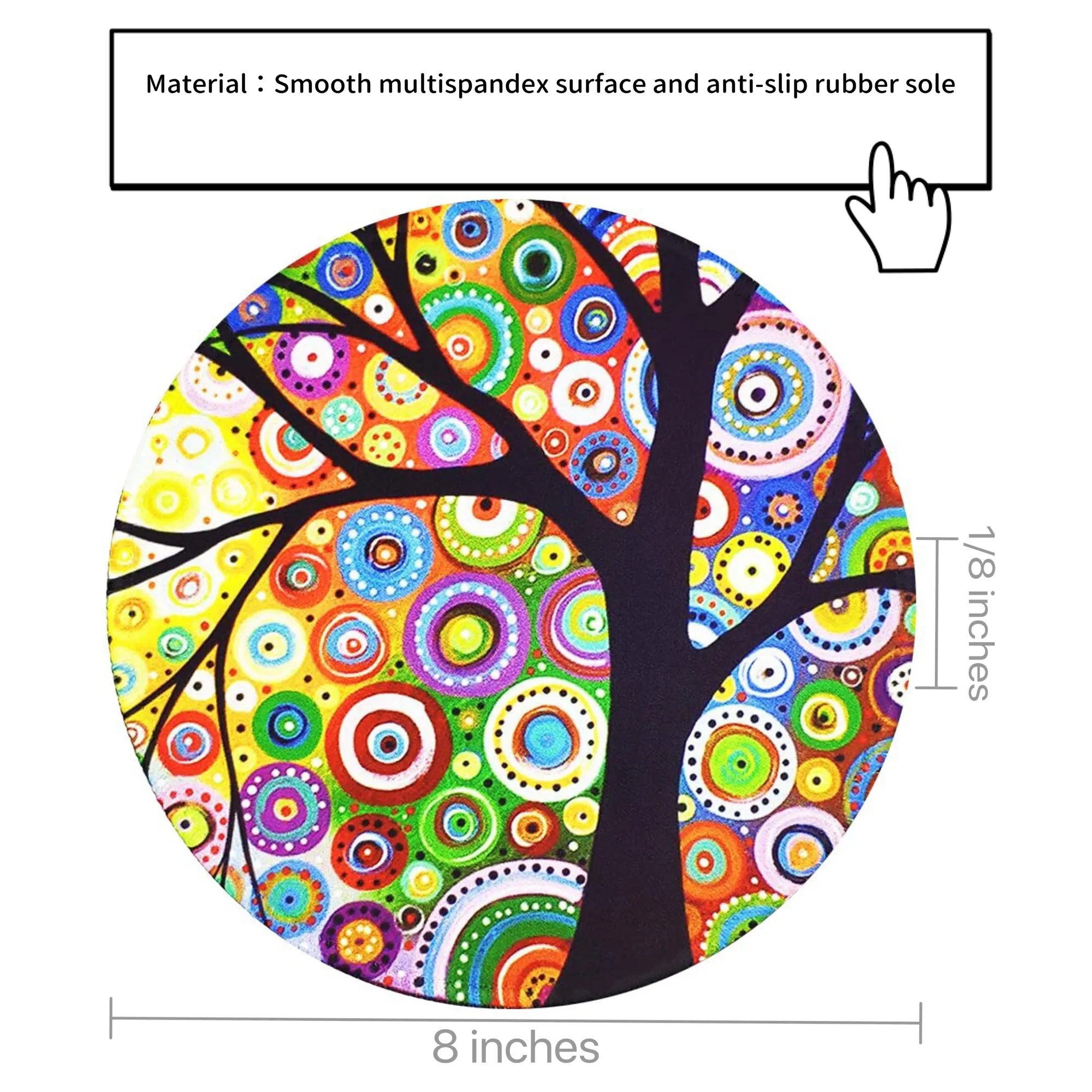 MOQ 50 Pricebuster 8" x 1/8" Stitched Edge Round Mouse Pad 2