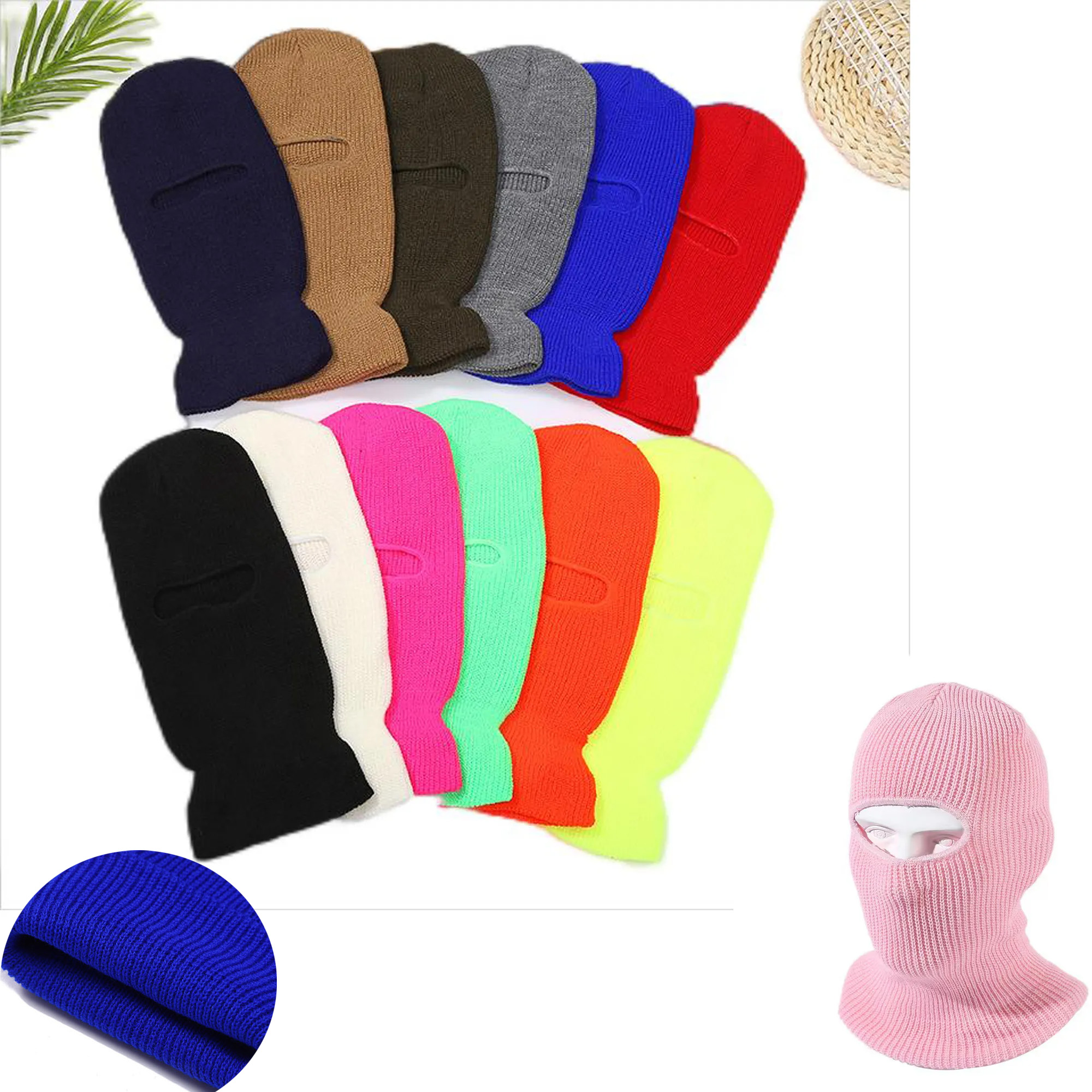Warm Knit Cap with Face Opening 2