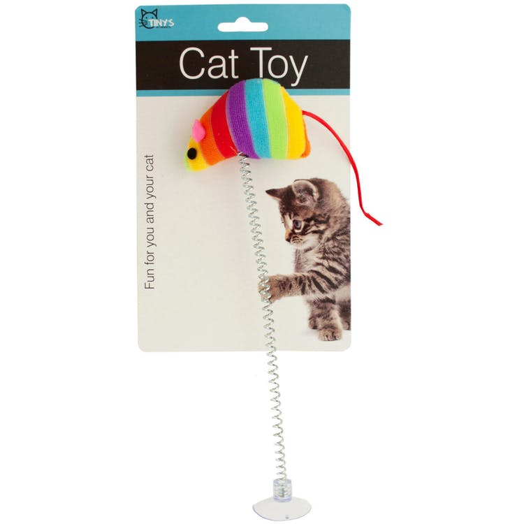 Mouse Spring Cat Toys - Suction Cup 10" 2