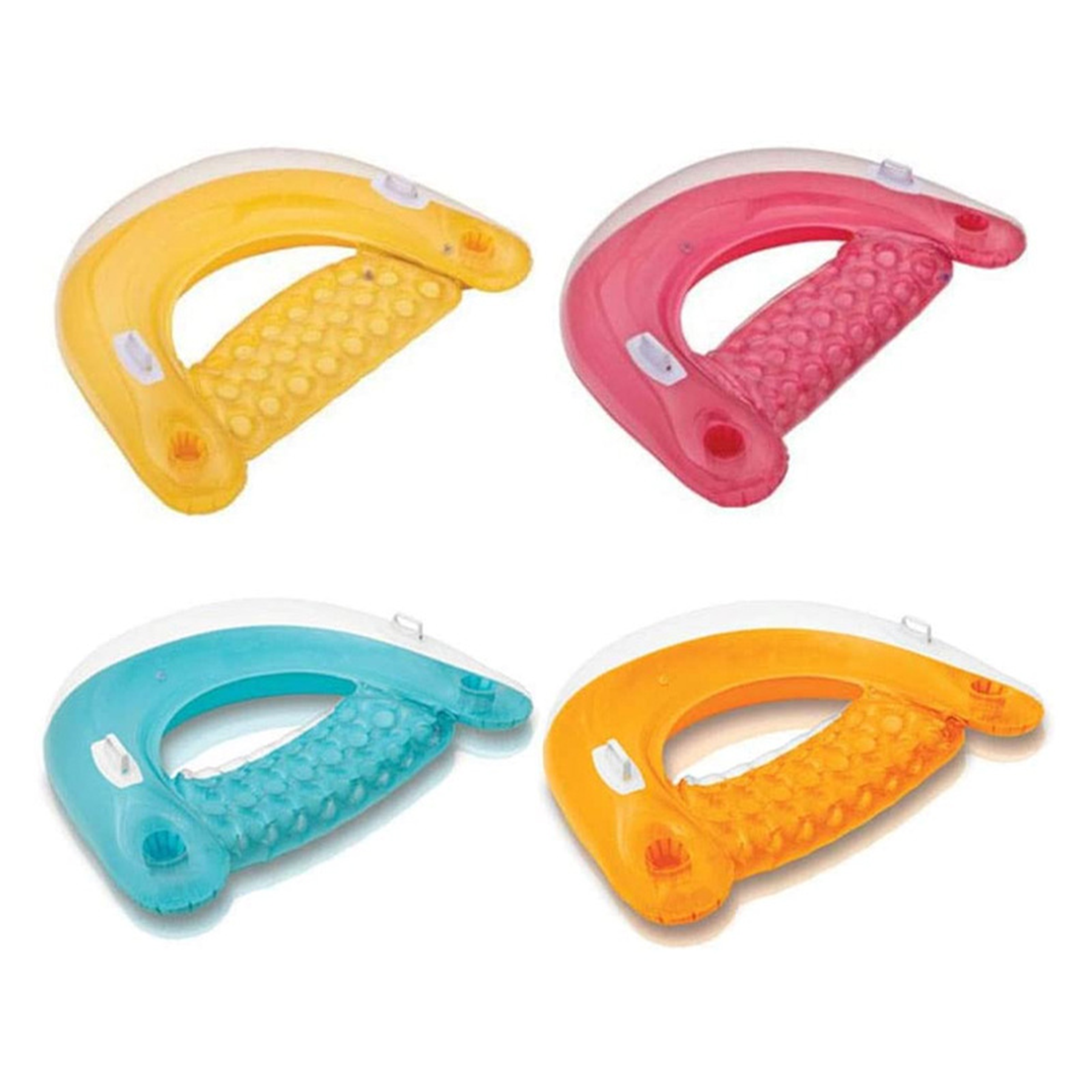 Inflatable Chair Floats Floating Loungers with Cup Holders 2