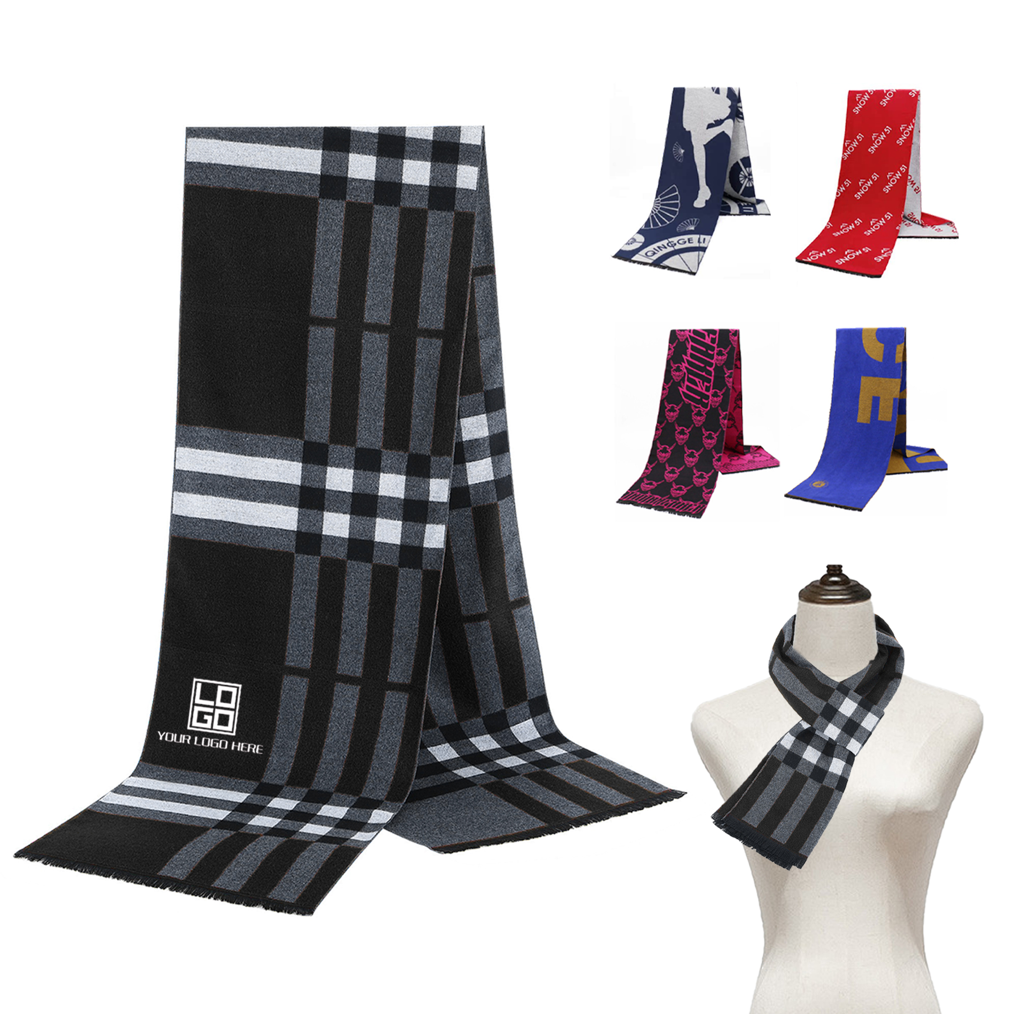 Premium Custom Warm Knitted Scarf 2