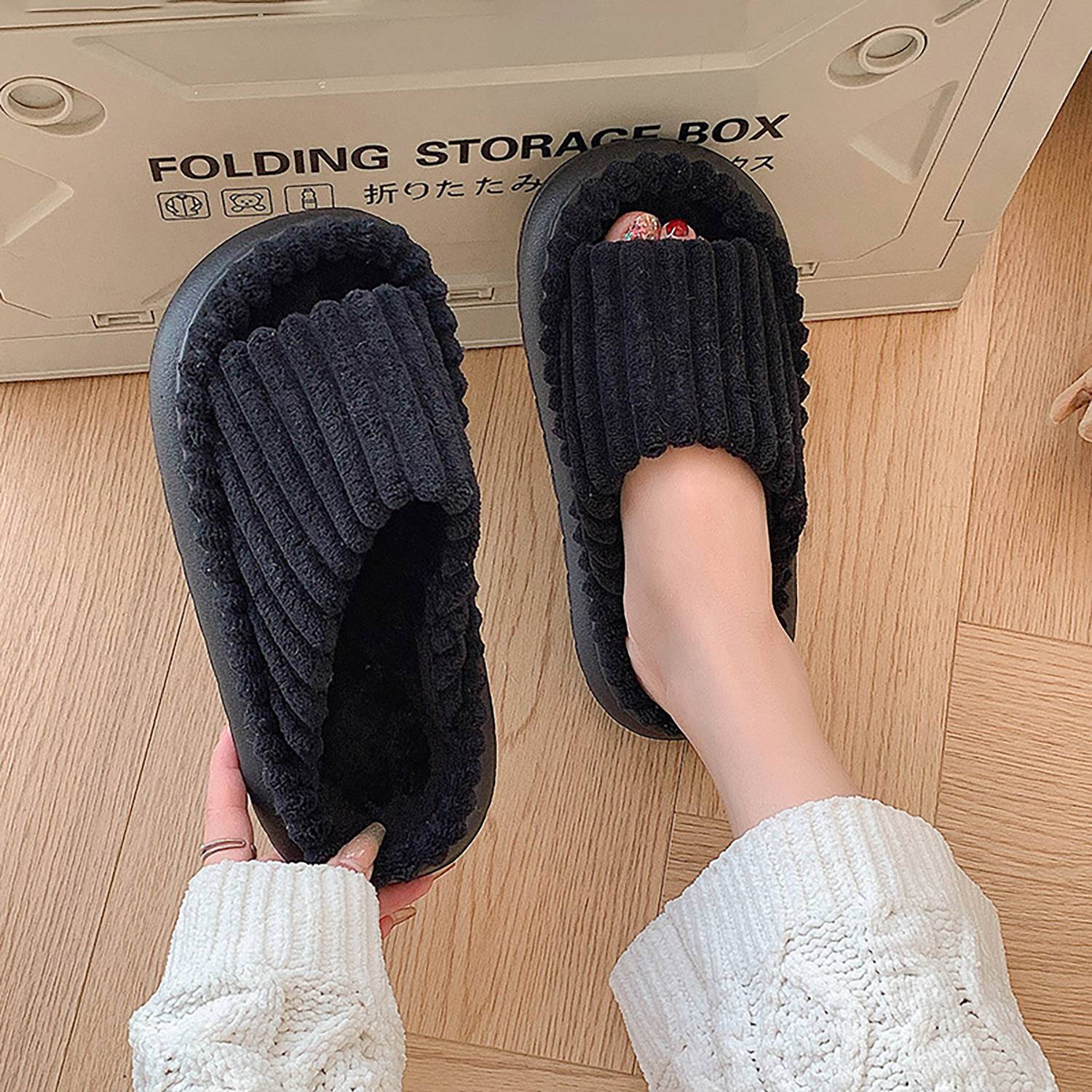 Summer Non-Slip Open-Toe Cotton Slippers 3