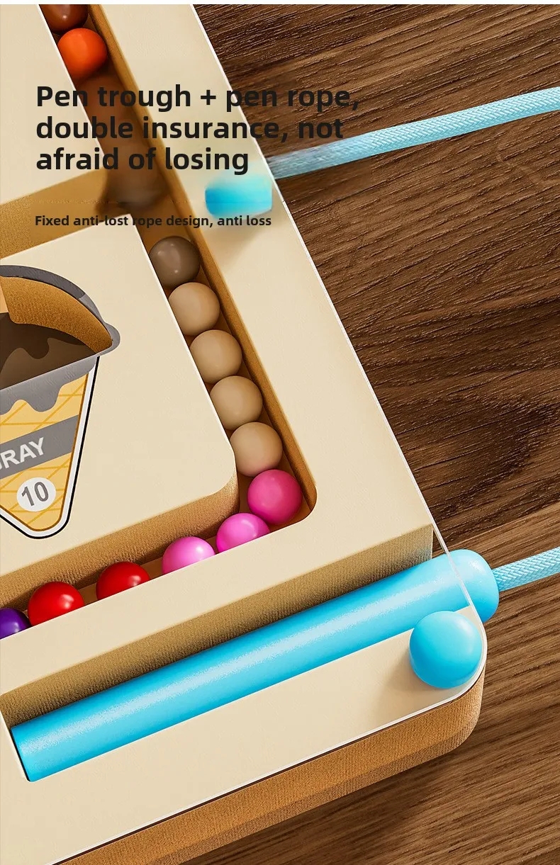 Wholesale Montessori Magnetic Counting Maze Wooden Educational Toy for Preschool 1