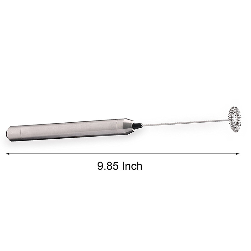 Silver Electric Handheld Milk Frother for Coffee Latte Frappe 3