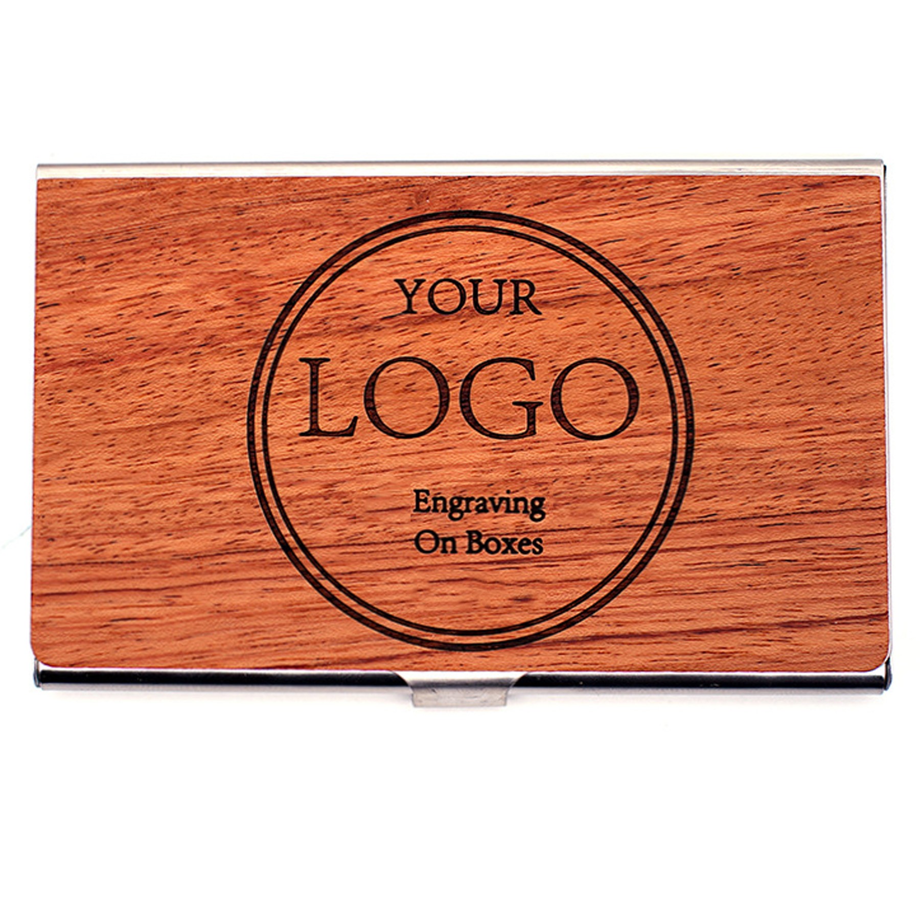 Business Black Walnut Wood Card Holder 2
