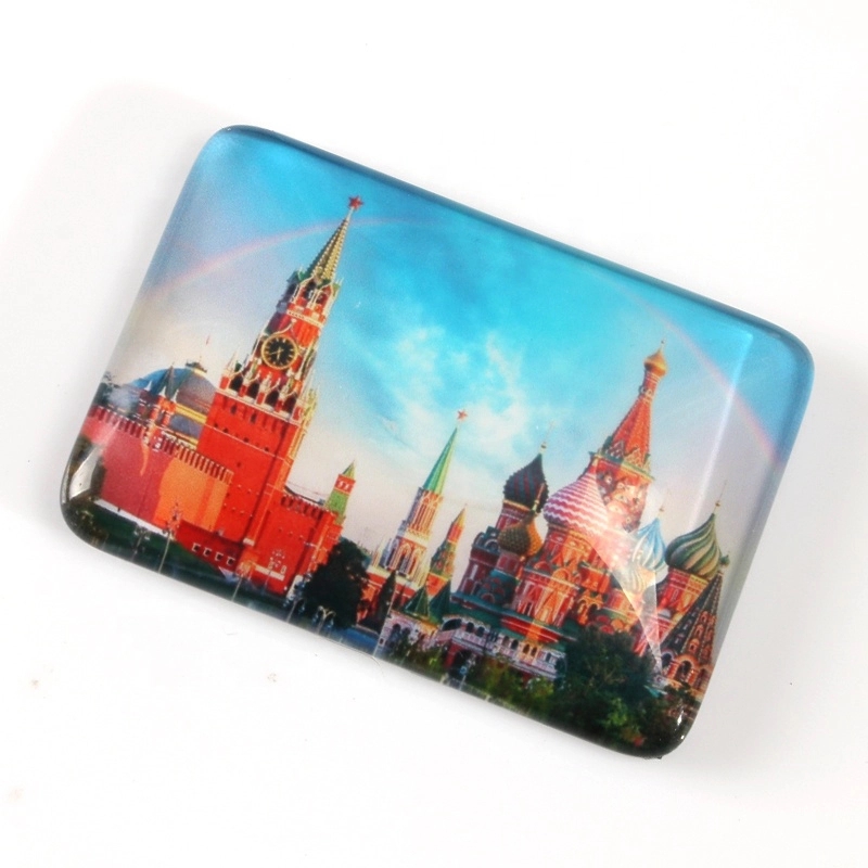 Rectangle crystal Glass 3D Fridge Magnet 2