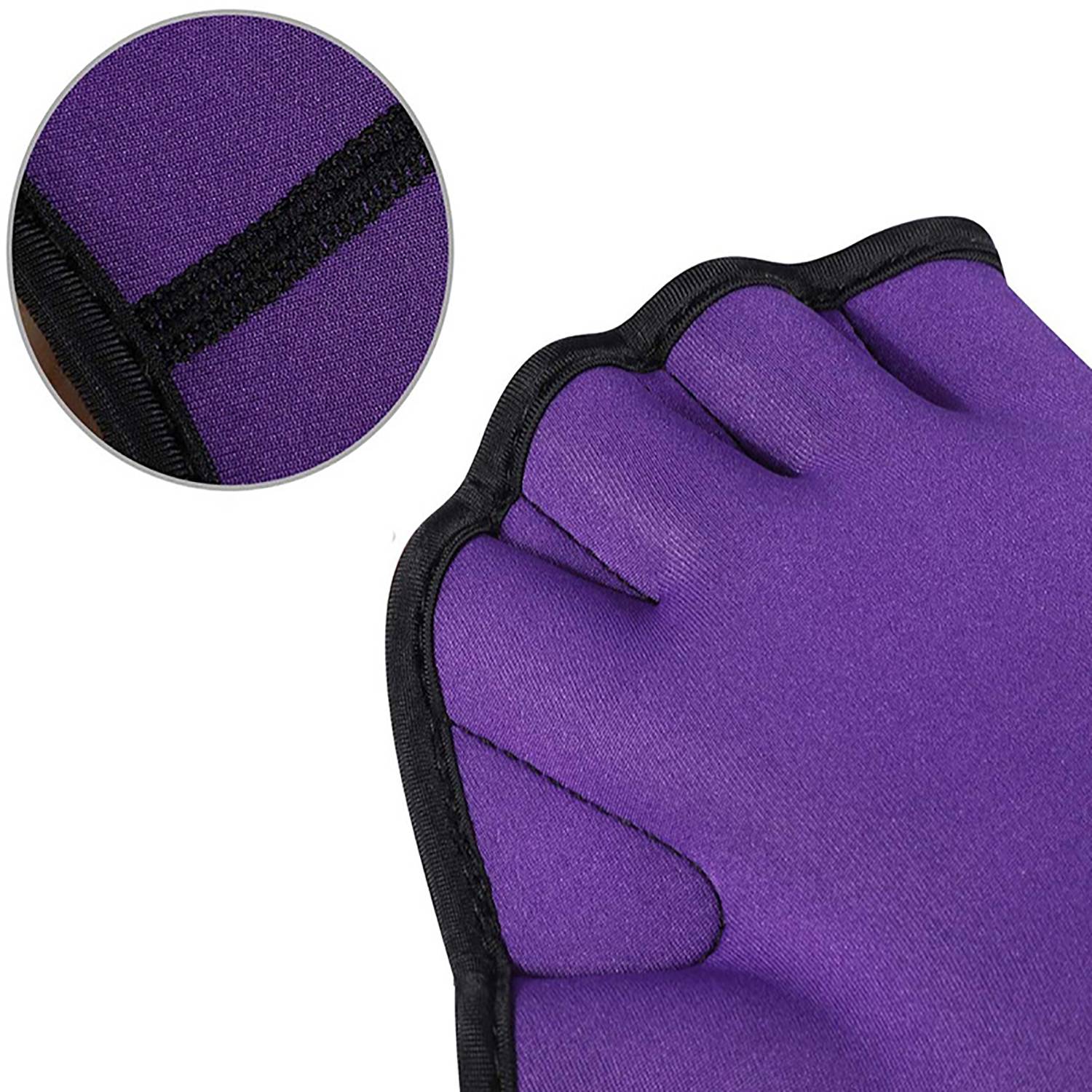 Neoprene Webbed Swim Training Glove w/Adjustable Wrist Strap 4