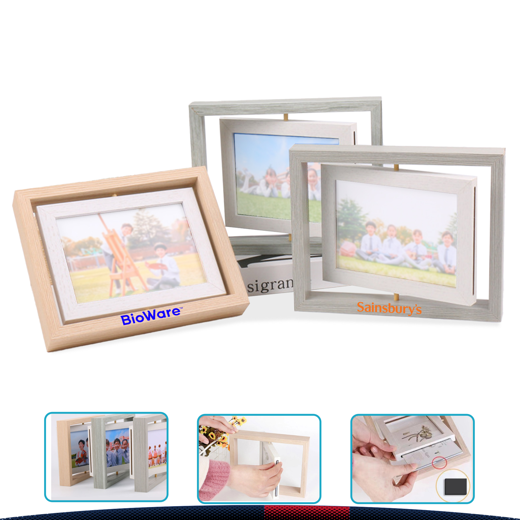 6 Inches Acton Horizontal Rotating Photo Frame 3