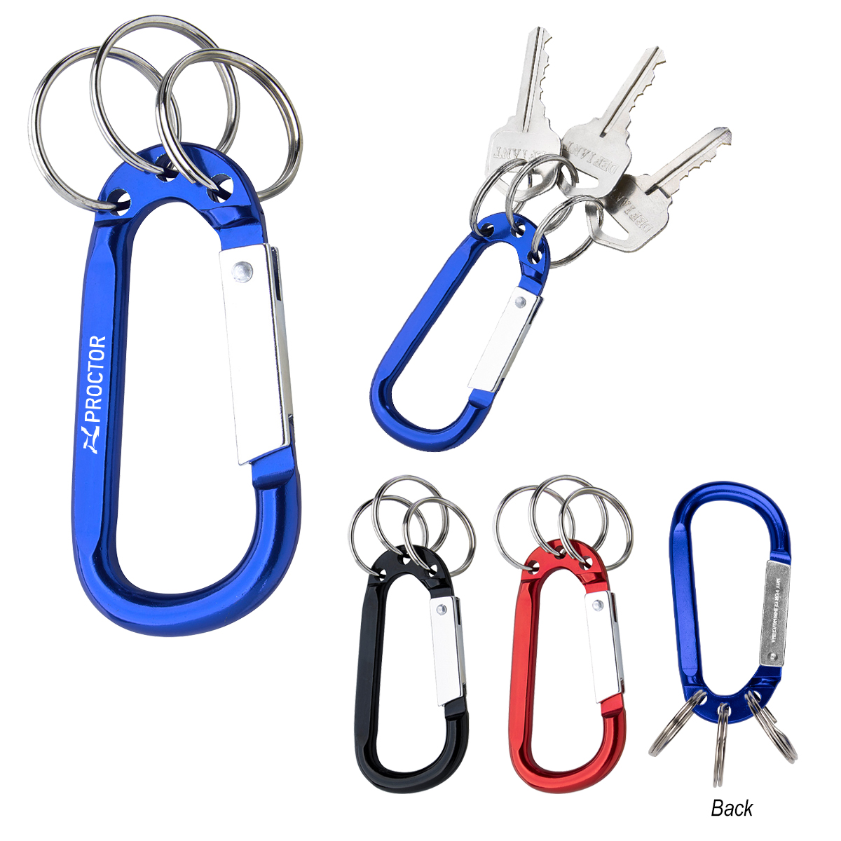 8mm Carabiner With Triple Split Ring