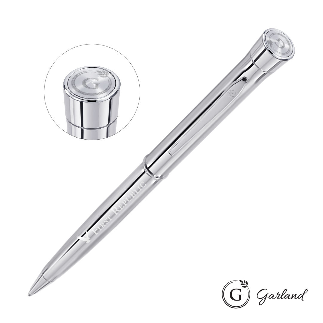 Garland® Signature Emblem Twist Ballpoint Pen - Chrome