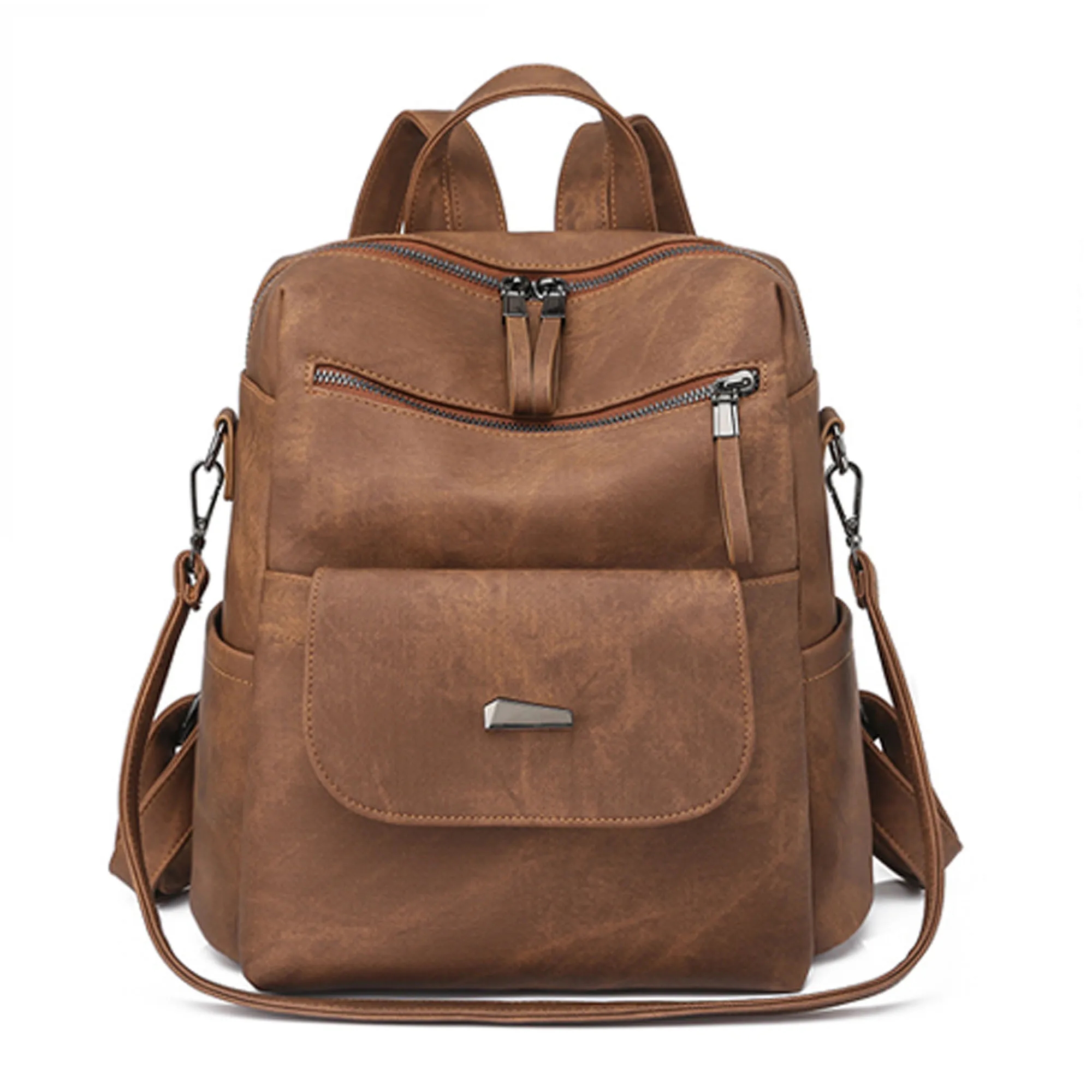 PU Leather Convertible Backpack 6