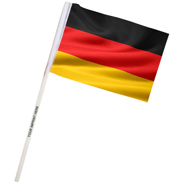 4" x 6" Germany Imprinted Staff Polyester Stick Flags 3