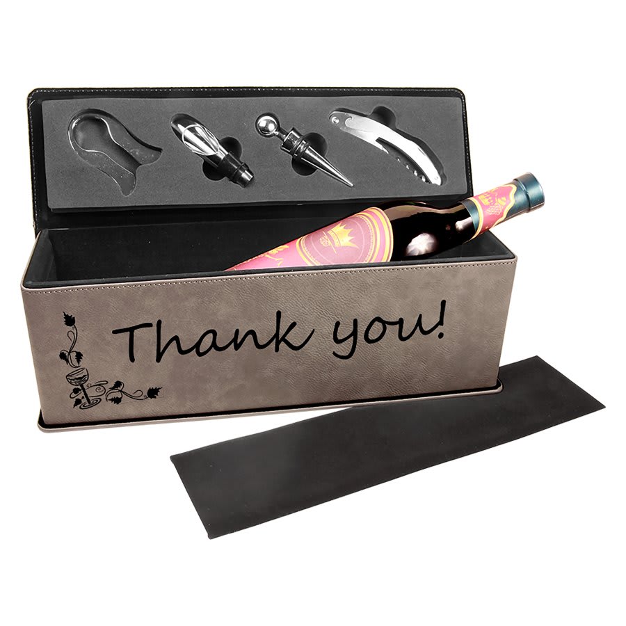 Laserable Leatherette Single Wine Box With Tools 3