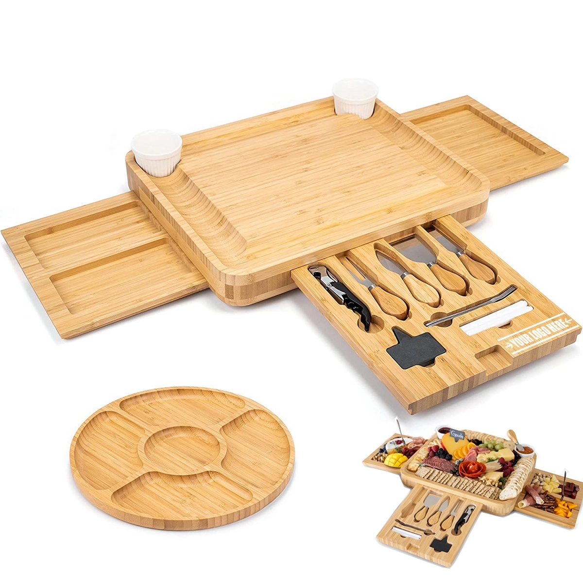 Bamboo Cheese Board Set 2