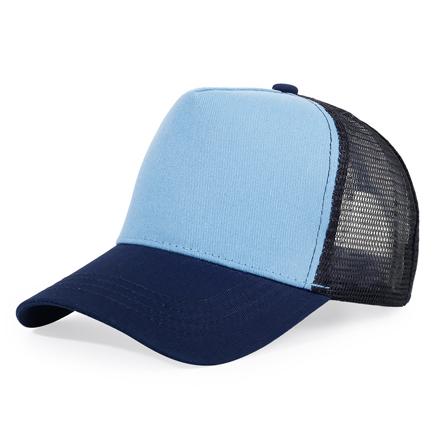 Stock Multi-Tone Cotton 5-Panel Trucker Cap 19
