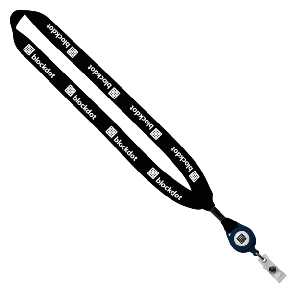 3/4" Cotton Lanyard with Metal Crimp & Retractable Badge Reel 267