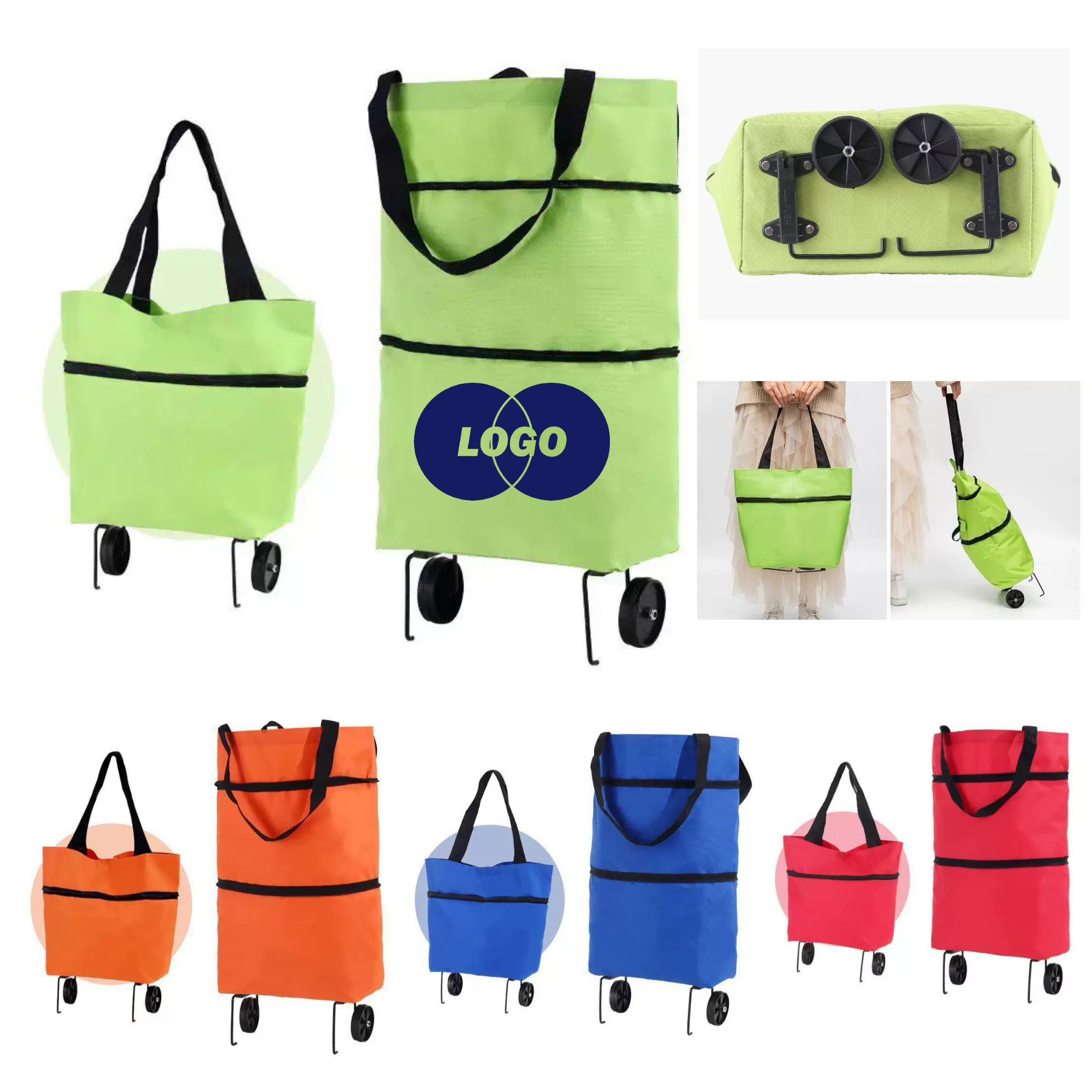 Custom Foldable Rolling Shopping Bag 2