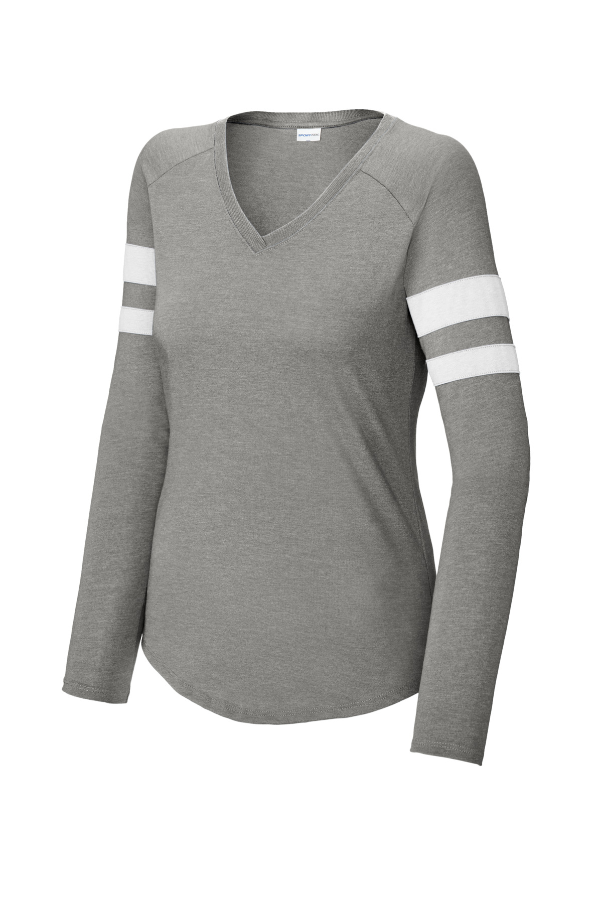 Sport-Tek Women's Halftime Stripe Long Sleeve V-Neck Tee LST6043 31
