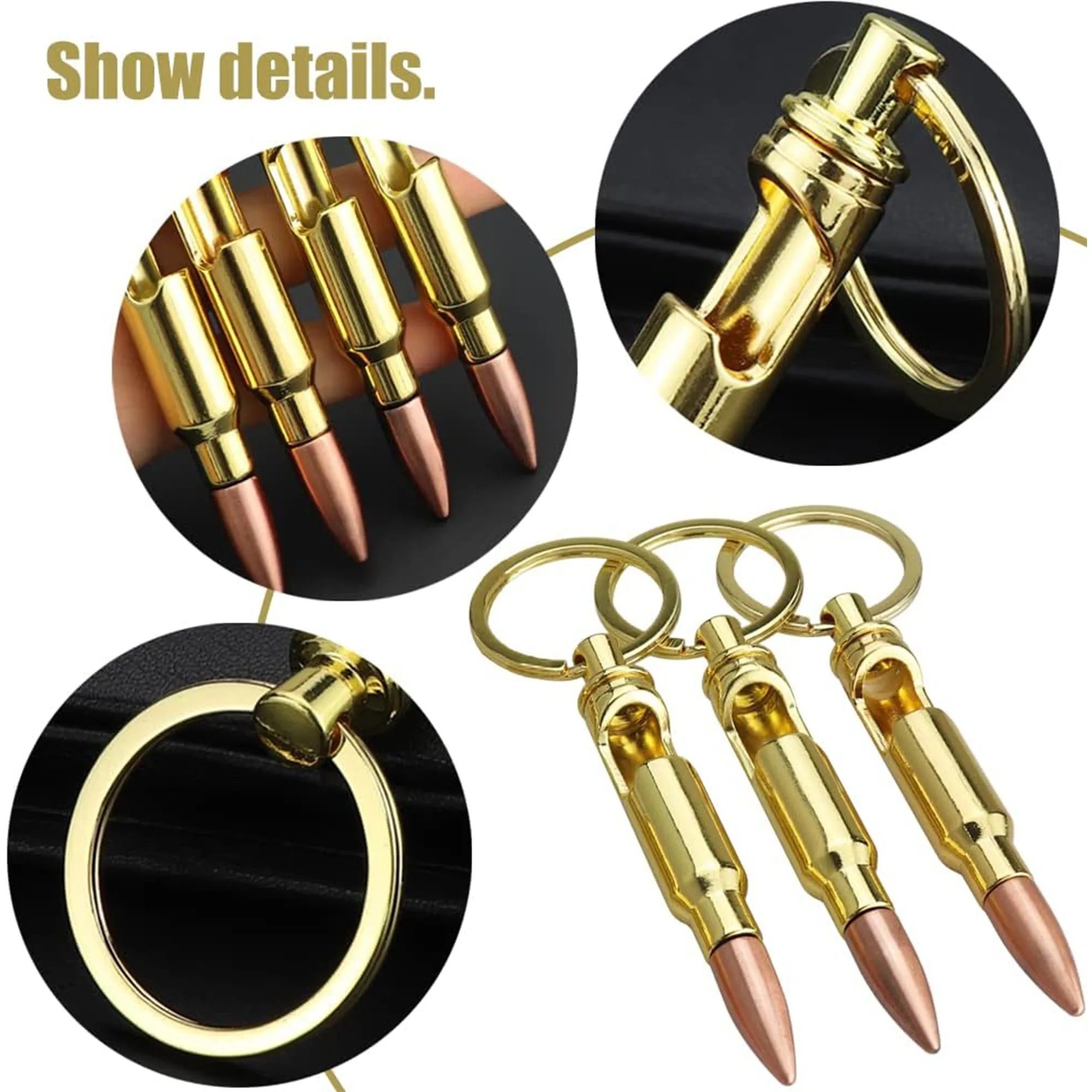 Stylish Bullet Shaped Bottle Opener Keychain 3