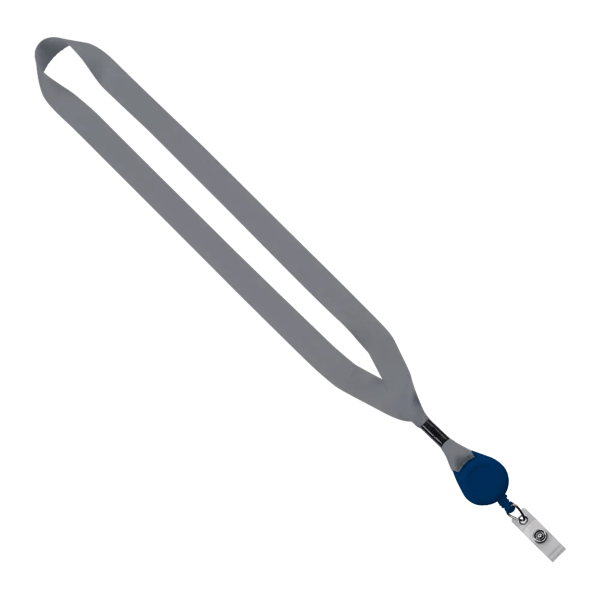 3/4" Polyester Lanyard with Metal Crimp & Retractable Badge Reel 311