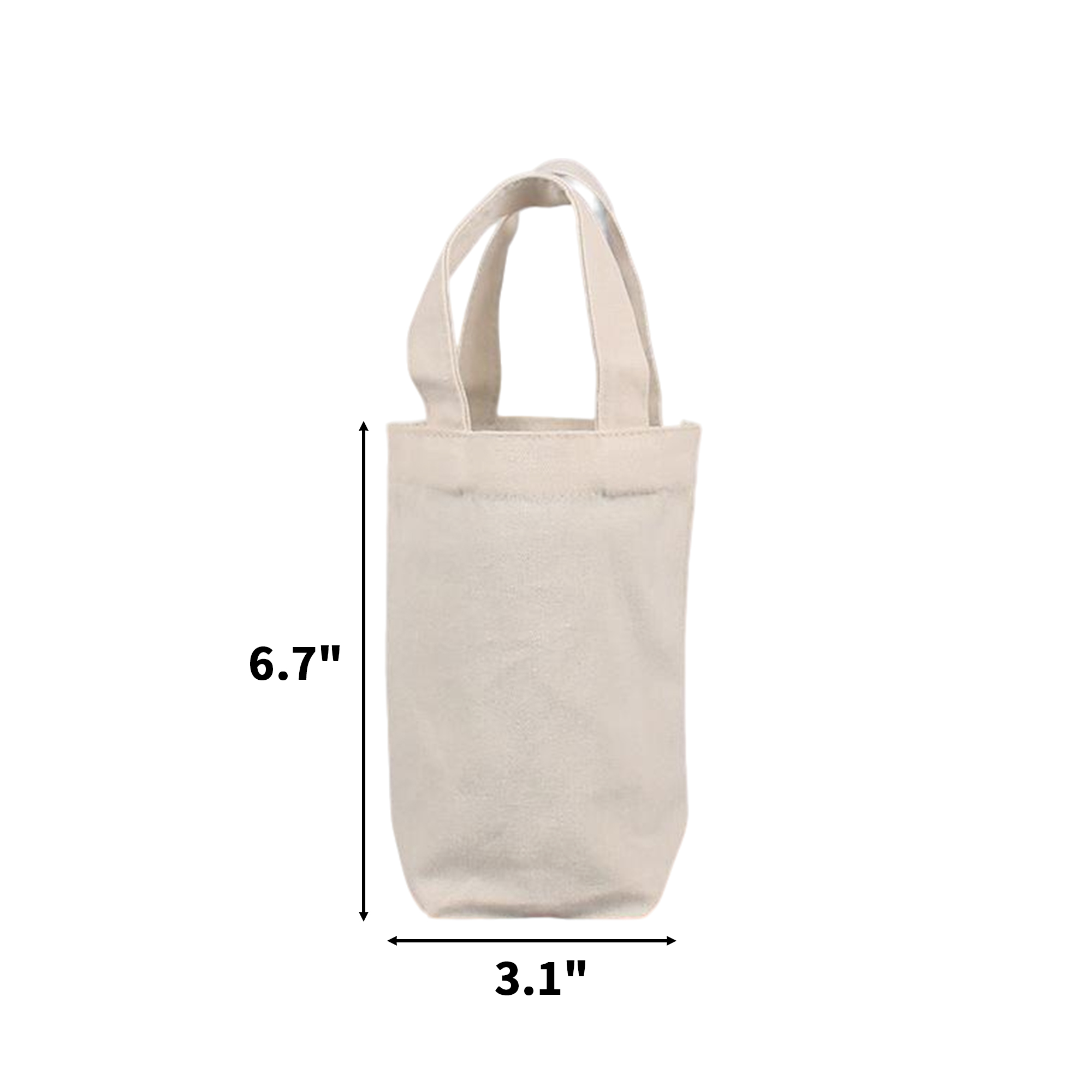 Small Polyester Cotton Tote 6.7" By 3.1" By 6.7" 3