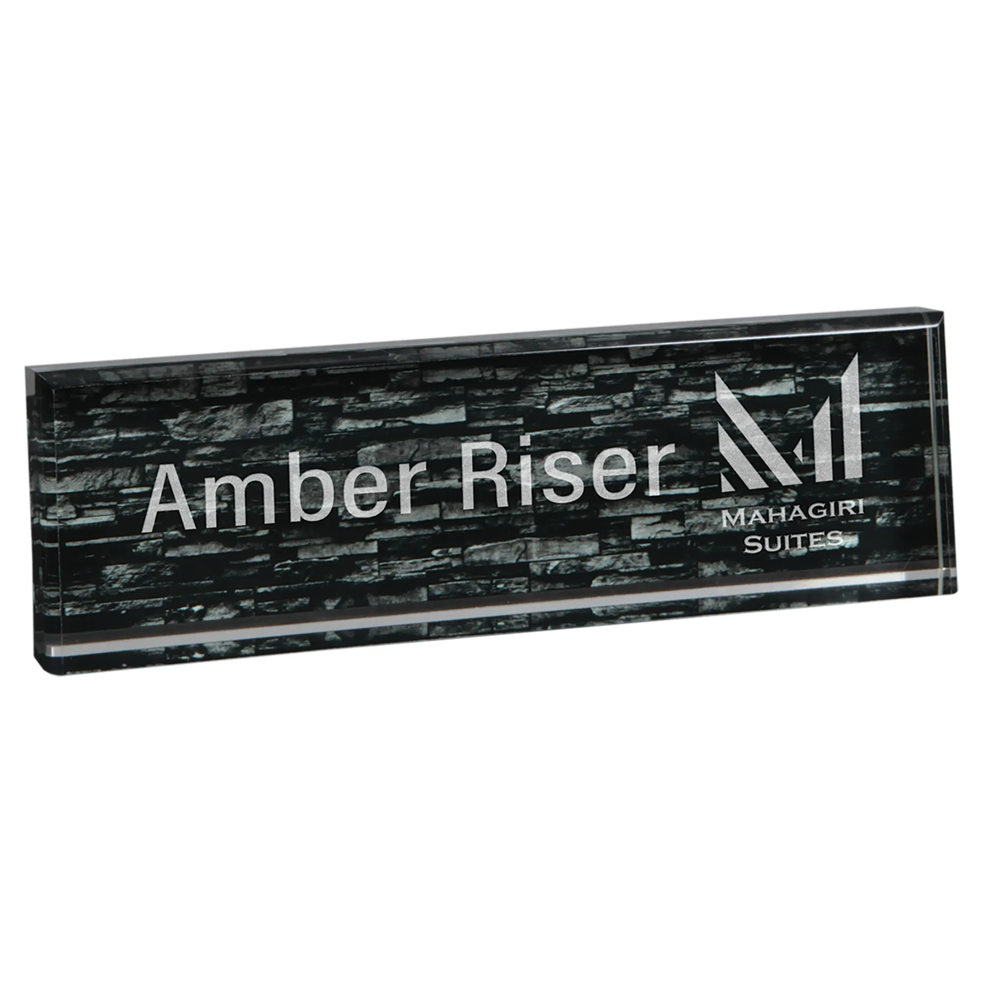 9 1/2" x 2 3/4" Gray Brick Acrylic Name Bar 3