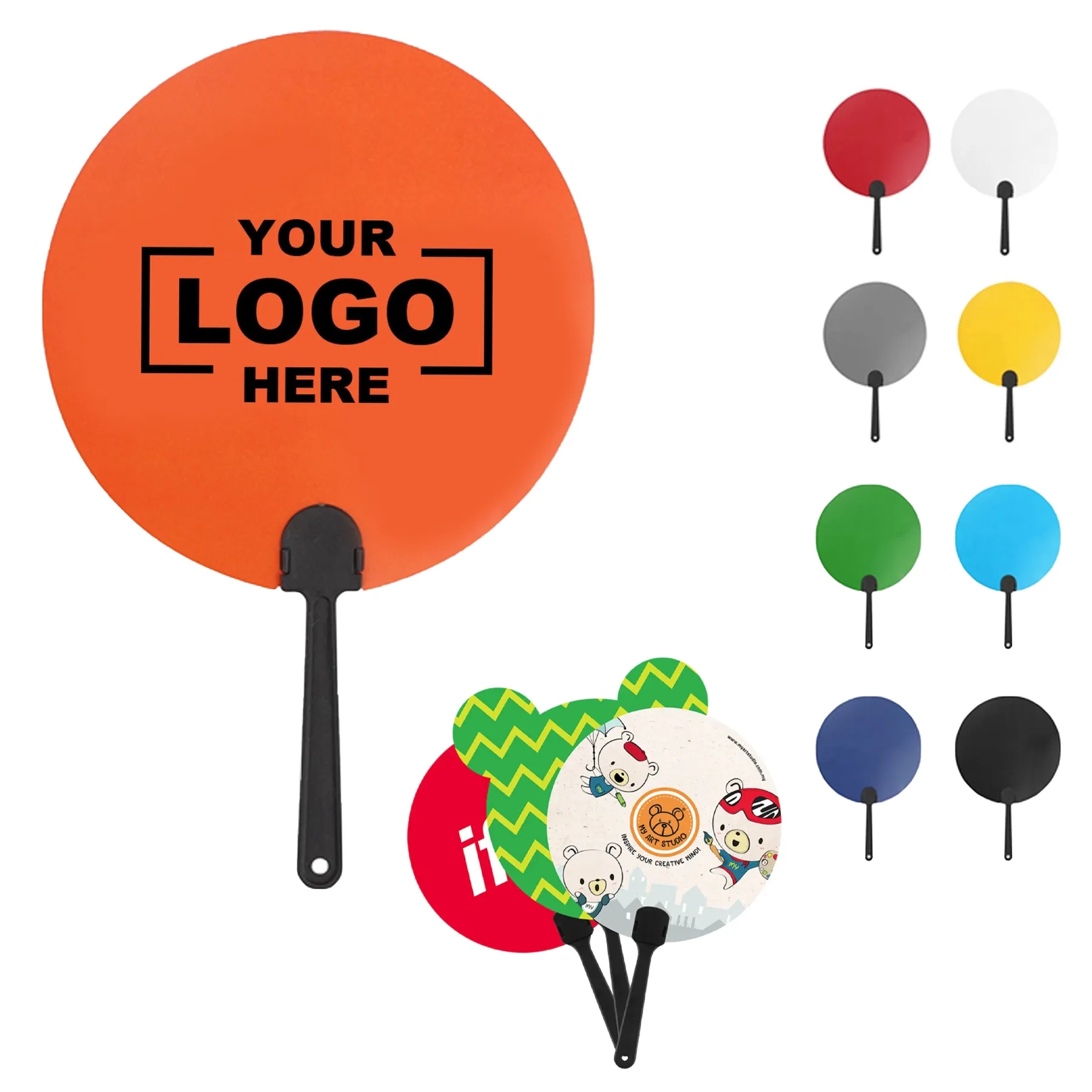 Plastic Round Handheld Fans 2