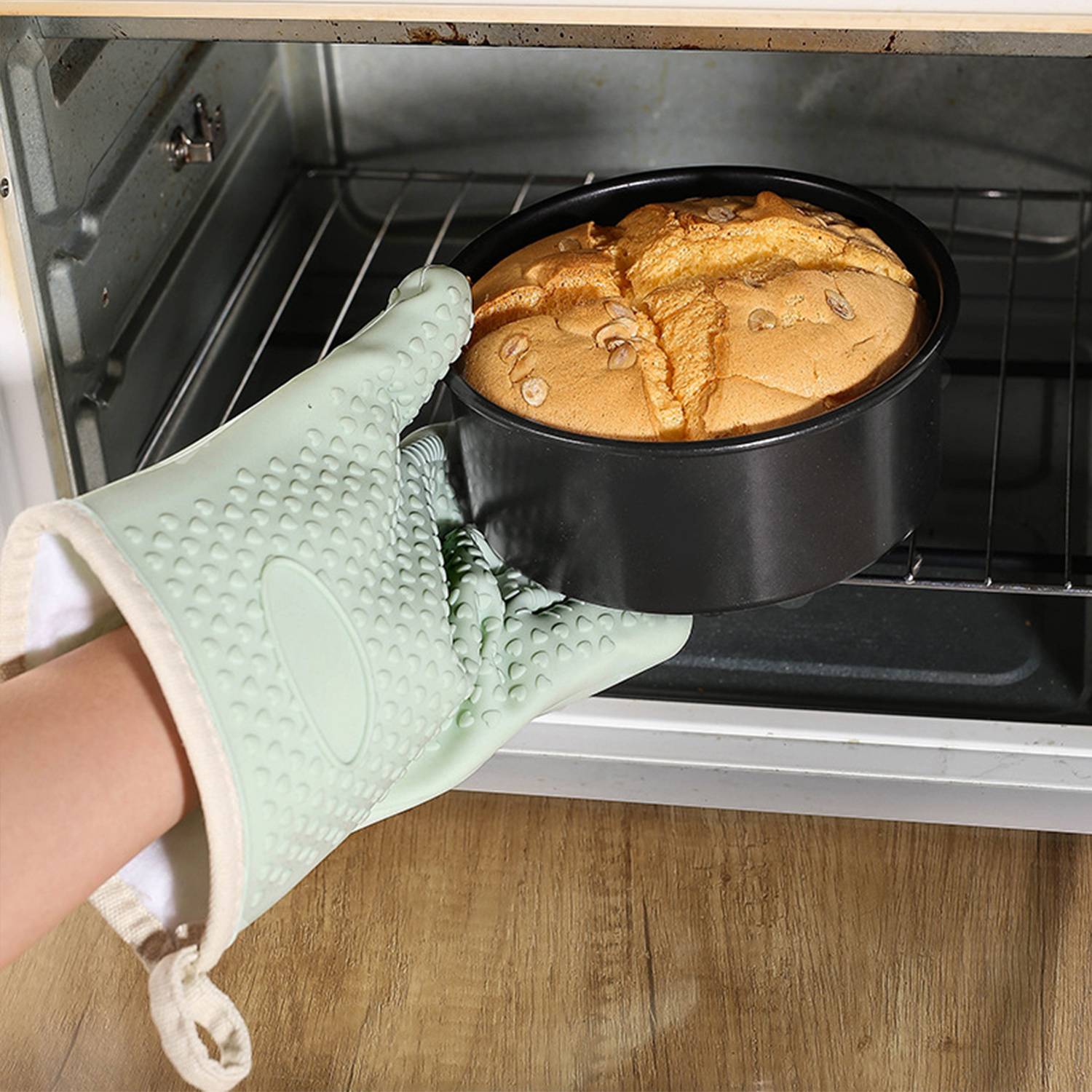 Five Fingers Pot Holder Cotton Silicone Gloves 1