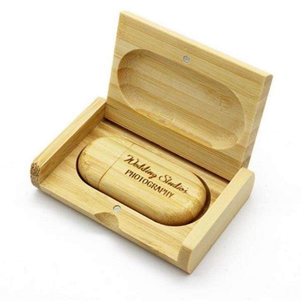 1 GB Round Wooden USB Flash Drives with Magnetic Closure 7
