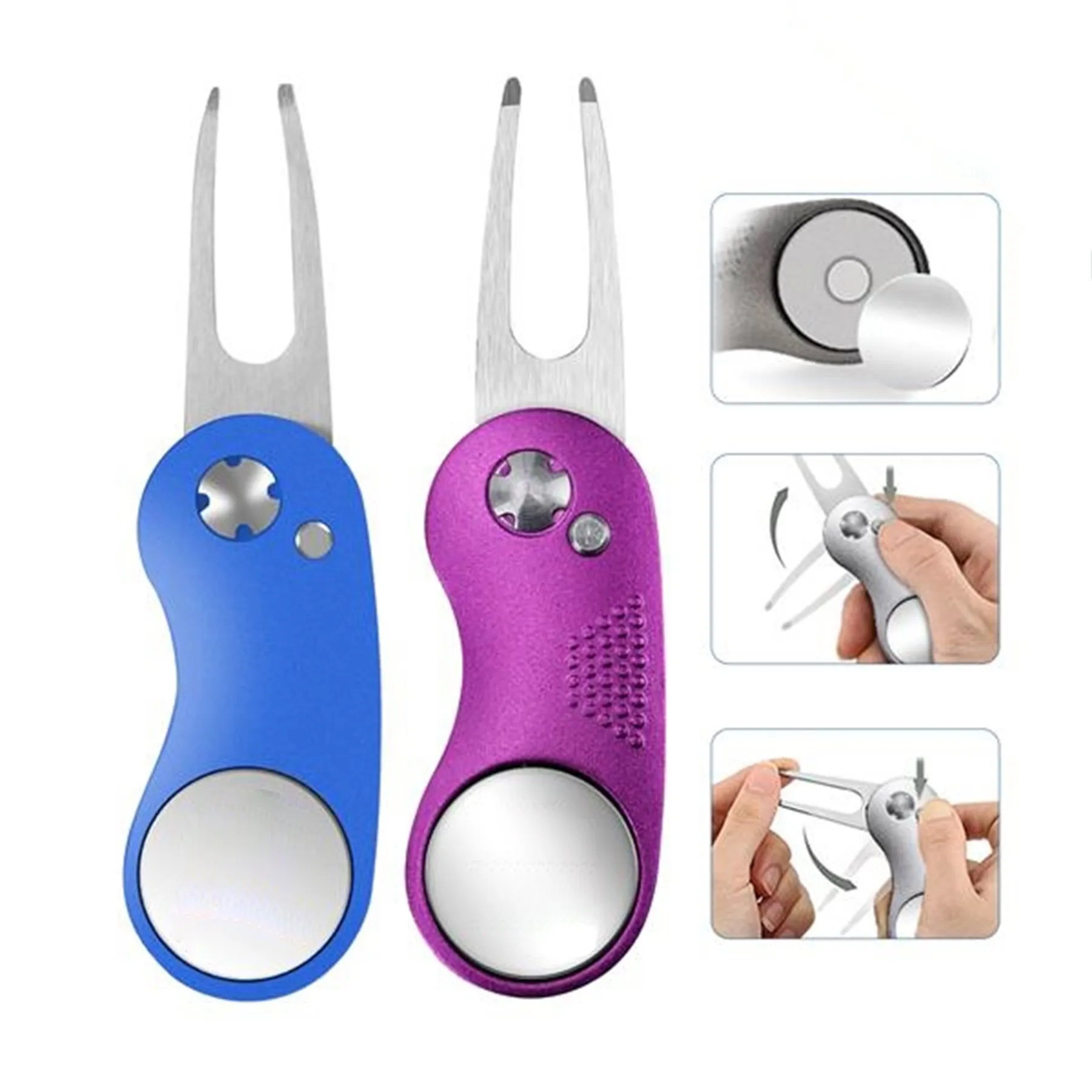 Golf Divot Repair Tool Foldable Switchblade 6