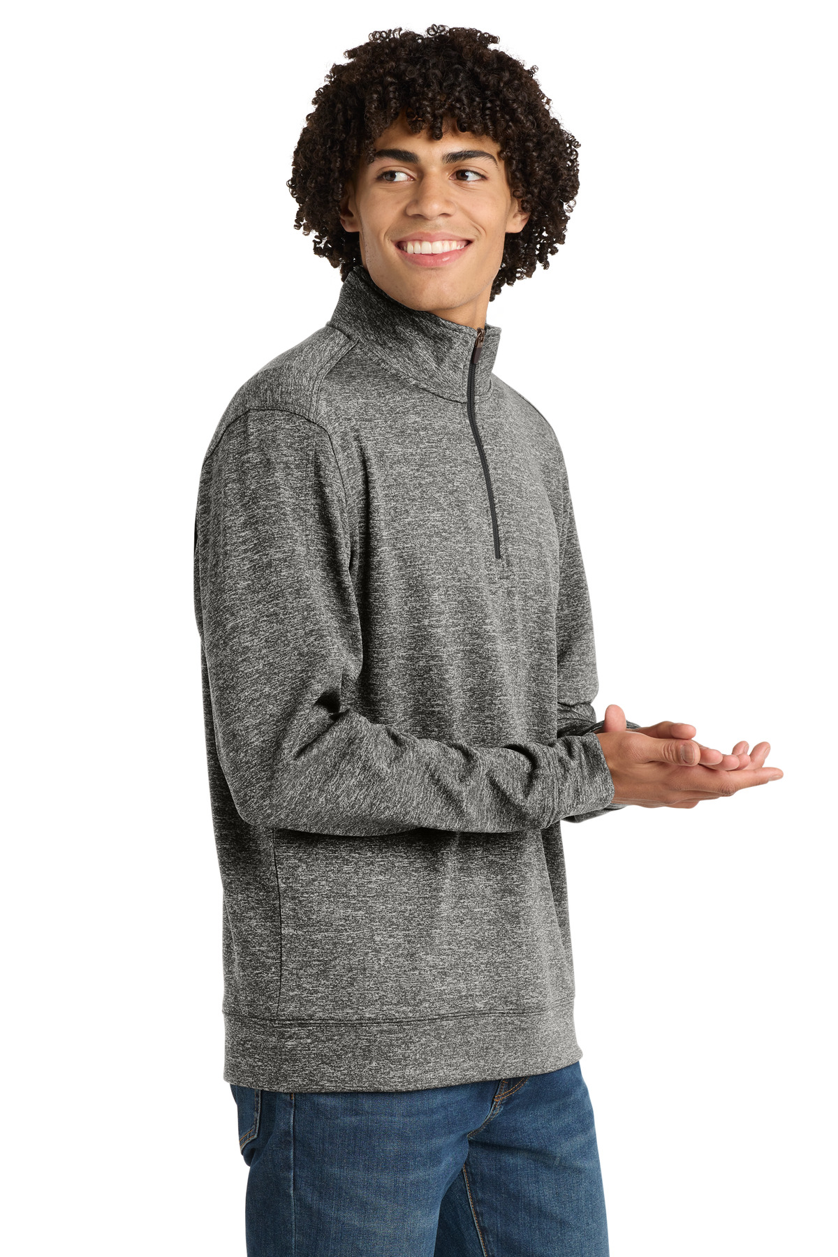 Sport-Tek PosiCharge Electric Heather Fleece 1/4-Zip Pullover. ST226, custom hoodie or sweatshirt with logo imprint 13
