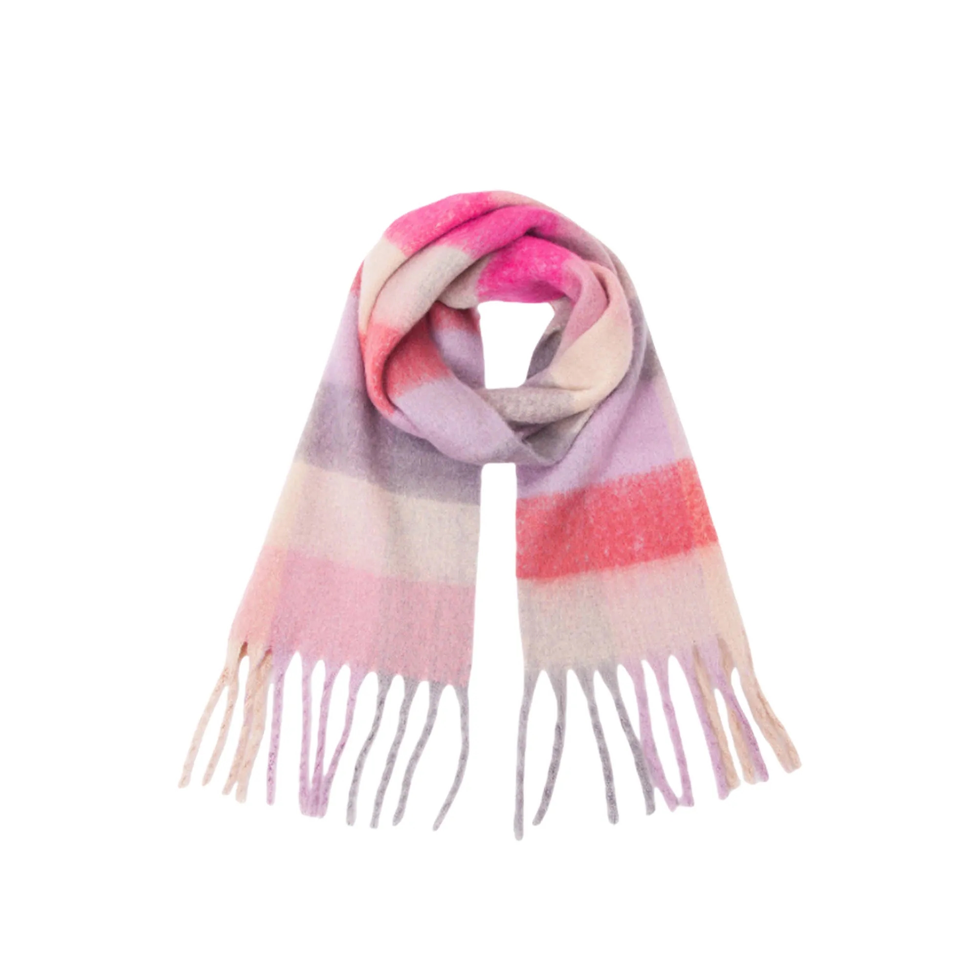Colorful Wool Blend Plaid Scarf 4