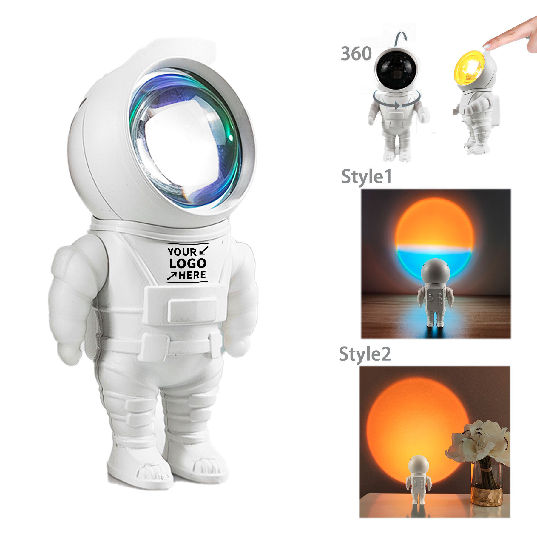 LED Spaceman Sunset Lamp Projection  1