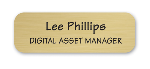 Custom Size Oxidized Brass Executive Name Badge (1-5 Sq In)