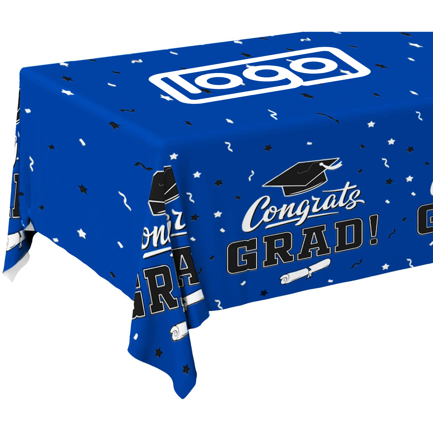 Blue-Themed Graduation Party Plastic Tablecloth 9