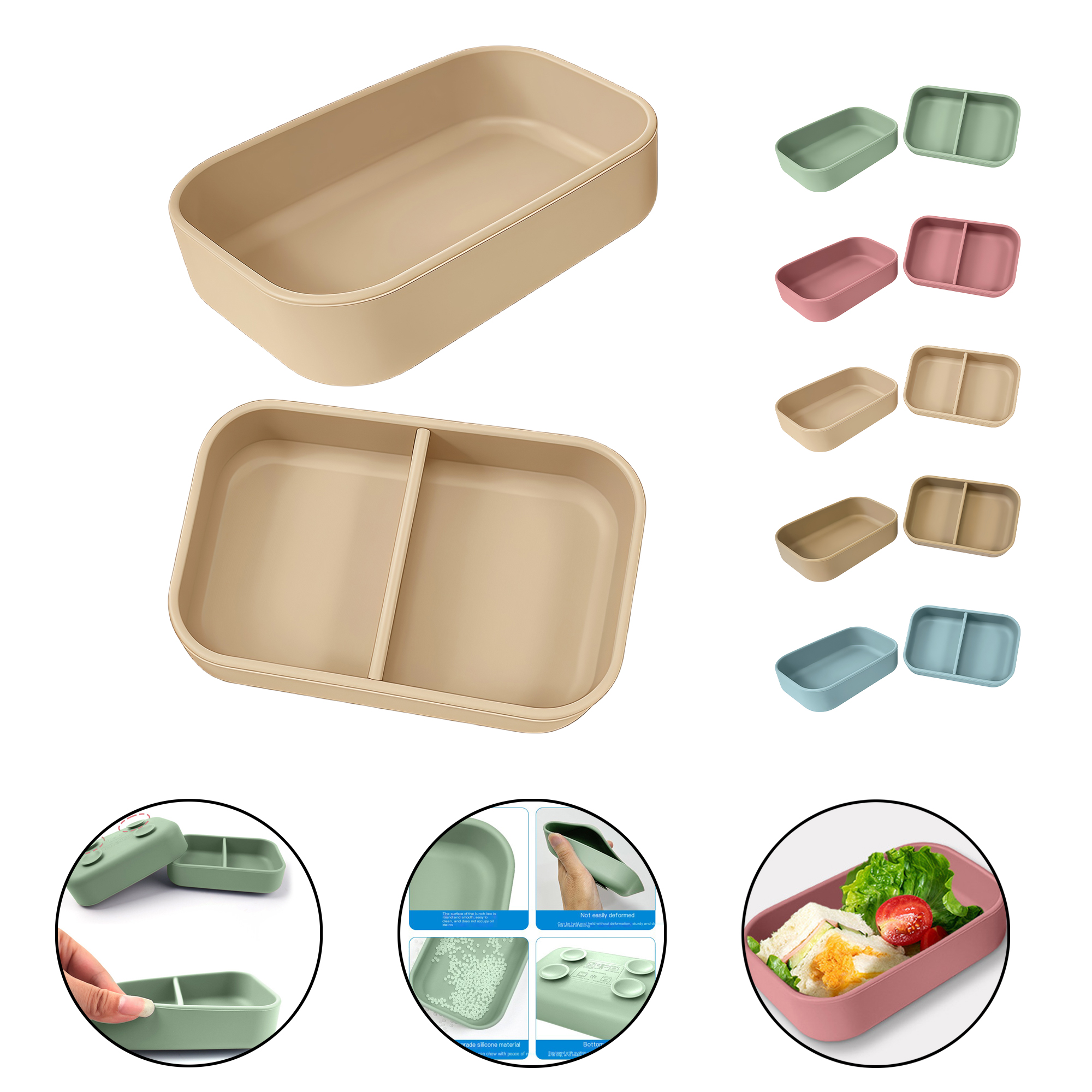 2-Piece Silicone Lunch Box Set 2