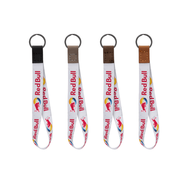 Dye Sublimated Keychain with Leather Accent 17