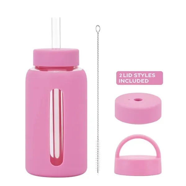 Silicone Sleeve Glass Cup with 20 oz Eco-Friendly Reusable 9