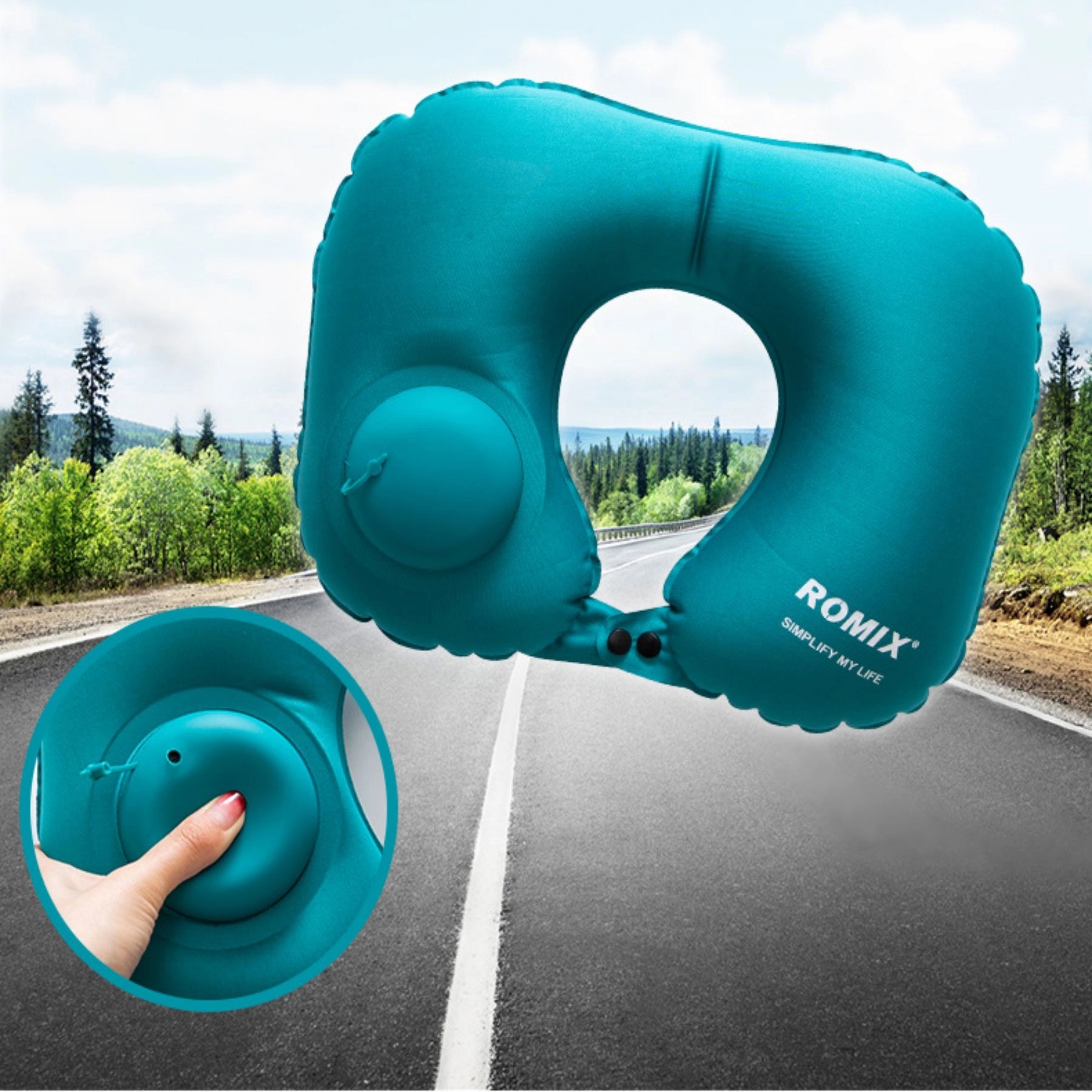Inflatable Neck Travel Pillow Rest Air Cushion  Lightweight 2