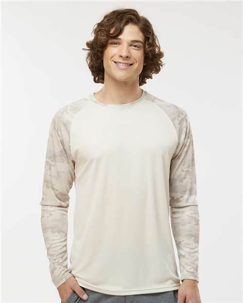 Unisex Cayman Performance Camo Colorblocked Long Sleeve T-Shirt - 216 43