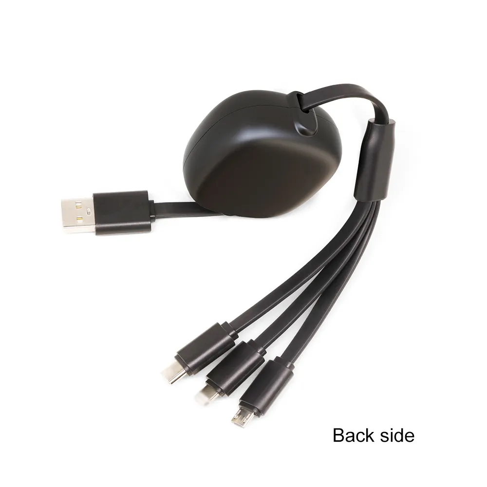 Bamboo Retractable 3-in-1 Charging Cables 3