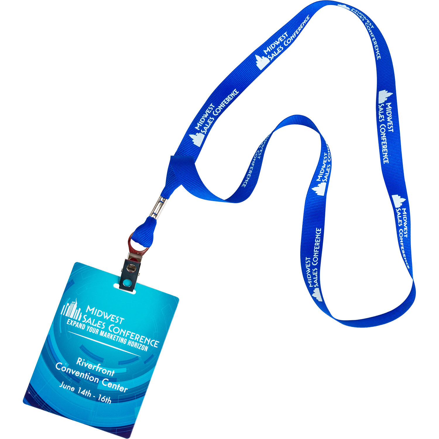 Conference Combo - 5/8" One Color Lanyard with 3" x 4" Full Color ID Badge 9
