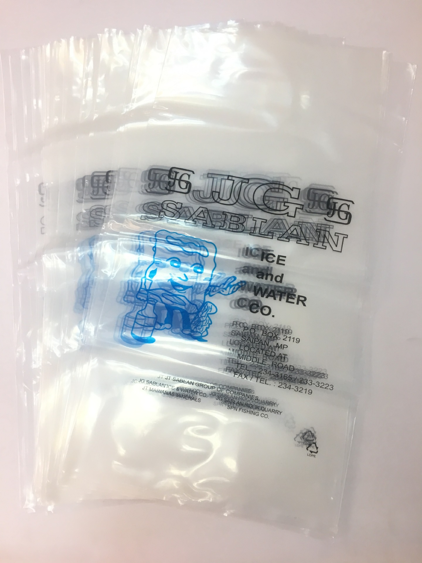 8LB Plastic Ice Cube Bags W/Drawstring 7