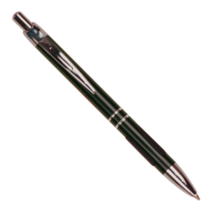 Laser Engraved Black Ball Point Pen with Rubber Gripper 1