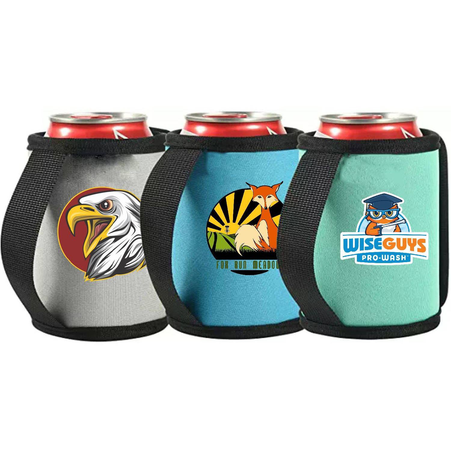 12 Oz. Neoprene Sublimated Can Cooler w/ Strap Handle 2