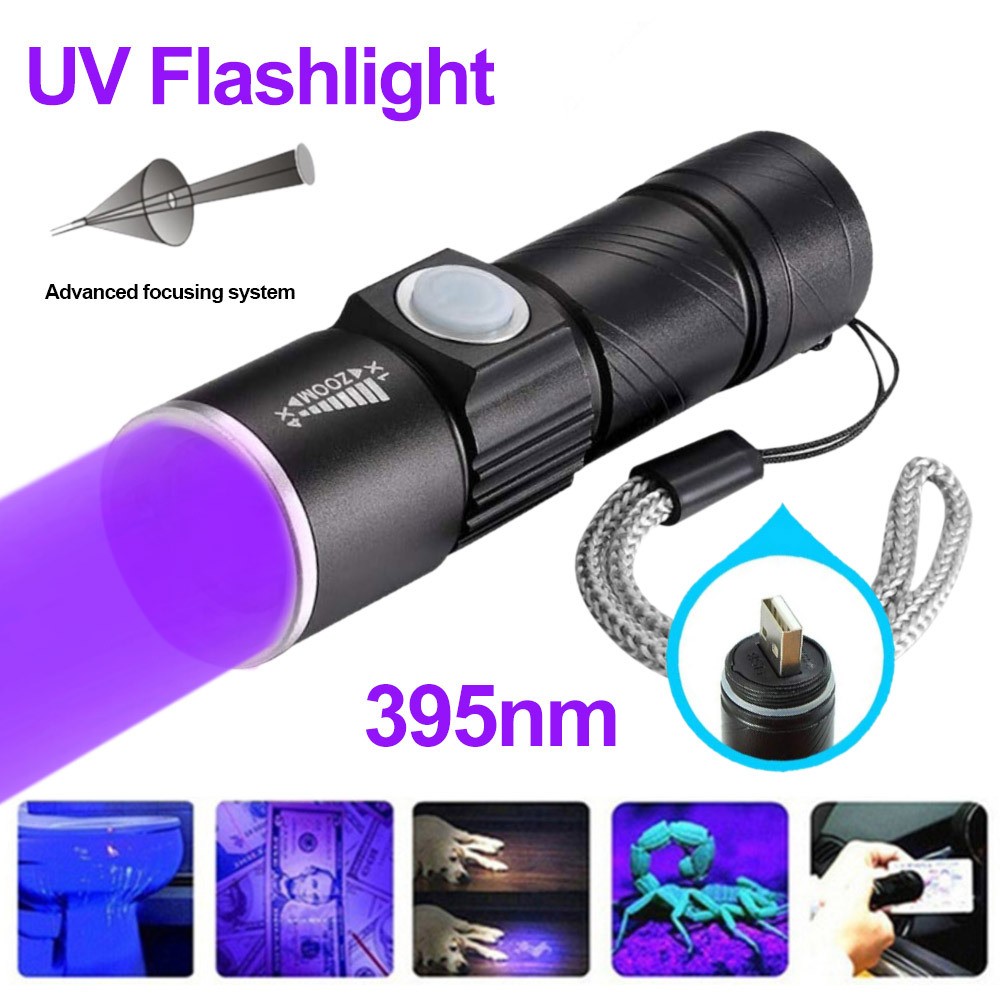 Mini UV LED Flashlight Fluorescent Jade Money Detector 2