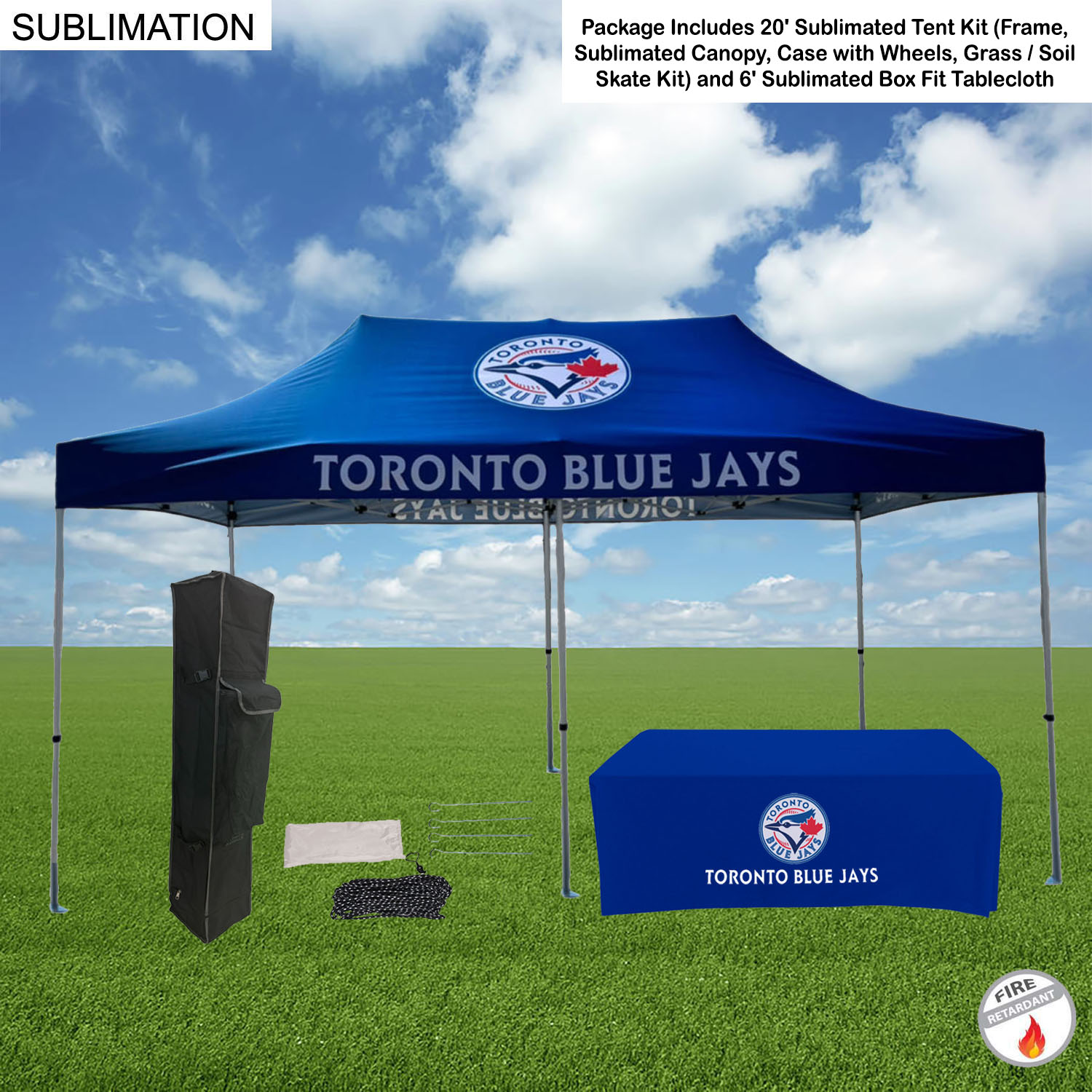 Event Package, 20' Premium Sublimated Tent Kit and 6' Sublimated Box Fit Tablecloth 17