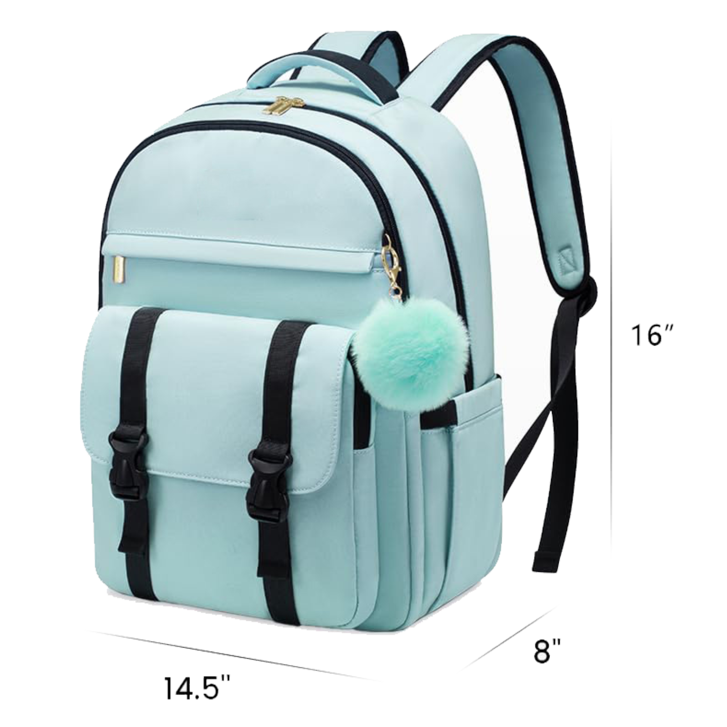 Women Nylon Waterproof Business Backpack w/ Pendant 10